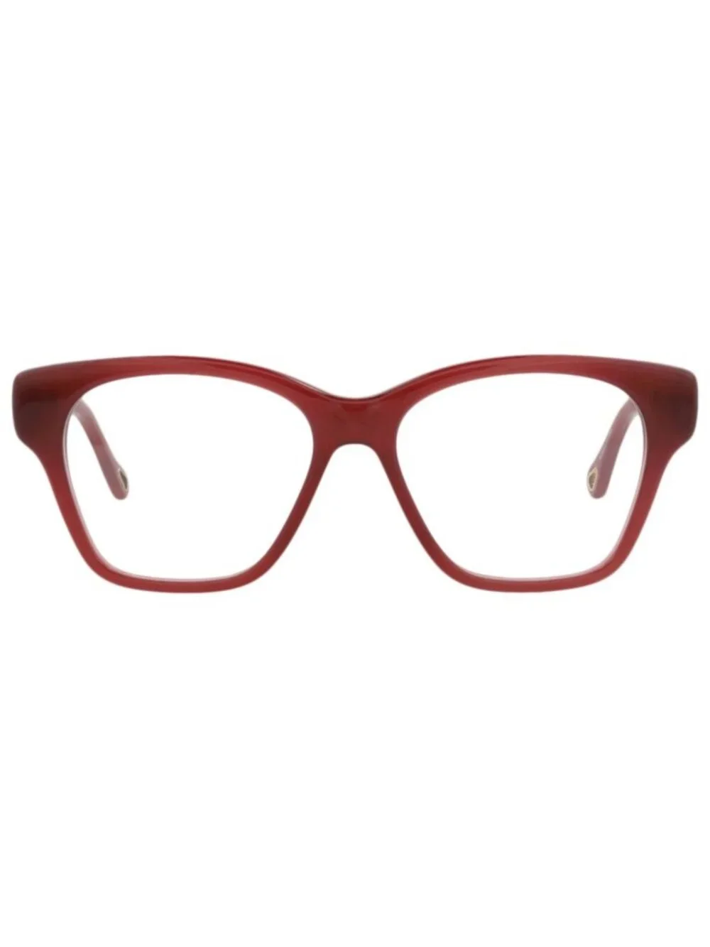 New Chloé Women's Eyeglasses Square Rectangle Bio Acetate Frame Burgundy Eye